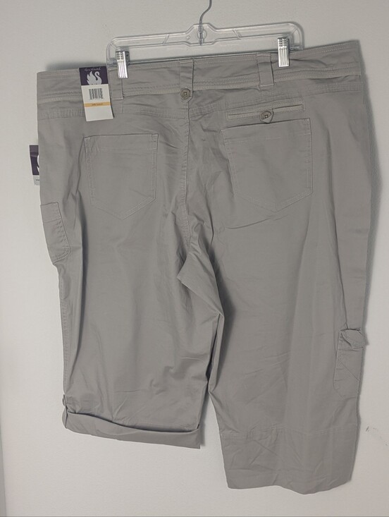 Gloria Vanderbilt Pants - Gloria Vanderbilt Roll Up Cropped Cargo Capris Size 24 W Khaki Cuffed Hem new